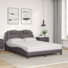 Cadre de lit sans matelas gris 140x200 cm similicuir 