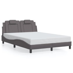Cadre de lit sans matelas gris 140x200 cm similicuir 