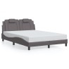 Cadre de lit sans matelas gris 140x200 cm similicuir 