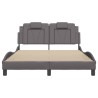 Cadre de lit sans matelas gris 140x200 cm similicuir 