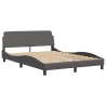 Cadre de lit sans matelas gris 140x200 cm similicuir 