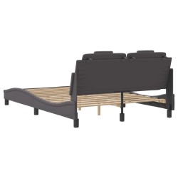 Cadre de lit sans matelas gris 140x200 cm similicuir 