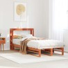 Cadre de lit sans matelas cire marron 75x190 cm bois pin massif 