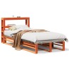 Cadre de lit sans matelas cire marron 75x190 cm bois pin massif 