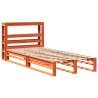 Cadre de lit sans matelas cire marron 75x190 cm bois pin massif 