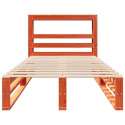 Cadre de lit sans matelas cire marron 75x190 cm bois pin massif 