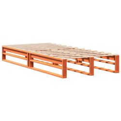 Cadre de lit sans matelas cire marron 75x190 cm bois pin massif 