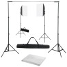Kit de studio photo avec boîtes à lumière et toile de fond 