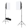 Kit de studio photo avec boîtes à lumière et toile de fond 