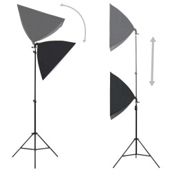 Kit de studio photo avec boîtes à lumière et toile de fond 
