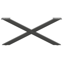 Pieds de table basse en forme de X, 2 pièces, anthracite, 70 x (30-31) cm, acier 