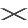 Pieds de table basse en forme de X, 2 pièces, anthracite, 70 x (30-31) cm, acier 