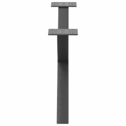 Pieds de table basse en forme de X, 2 pièces, anthracite, 70 x (30-31) cm, acier 