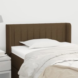 Tête de lit avec oreilles Marron Foncé 93x16x78/88 cm Tissu 