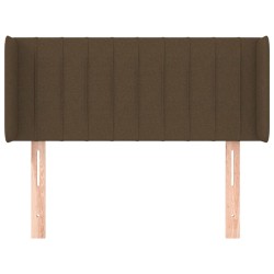 Tête de lit avec oreilles Marron Foncé 93x16x78/88 cm Tissu 