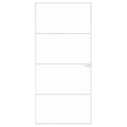 Porte d'intérieur Blanc 93x201,5 cm Trempé verre aluminium fin 