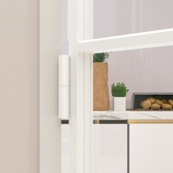 Porte d'intérieur Blanc 93x201,5 cm Trempé verre aluminium fin 