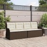 Banc inclinable de jardin avec coussins marron résine tressée 