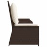 Banc inclinable de jardin avec coussins marron résine tressée 