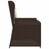 Banc inclinable de jardin avec coussins marron résine tressée 