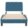 Cadre de lit avec LED sans matelas bleu 90x190 cm velours 