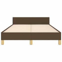 Cadre de lit sans matelas marron foncé 120x190 cm tissu 
