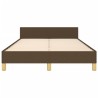Cadre de lit sans matelas marron foncé 120x190 cm tissu 