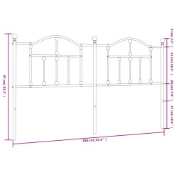 Tête de lit métal noir 160 cm 