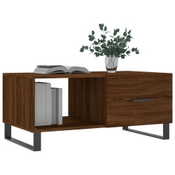 Table basse chêne marron 90x50x40 cm bois d'ingénierie 