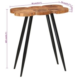 Table de bar en rondins 90x54x105 cm bois d'acacia solide  