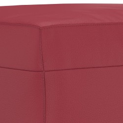 Repose-pied Rouge bordeaux 60x50x41 cm Similicuir 