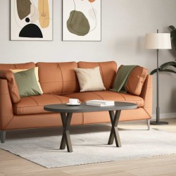 Pieds de table basse en forme de X, 2 pièces, acier naturel, 28 x (42-43) cm 