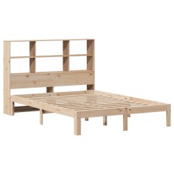 Lit bibliothèque sans matelas 120x200 cm bois de pin massif 