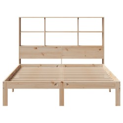Lit bibliothèque sans matelas 120x200 cm bois de pin massif 