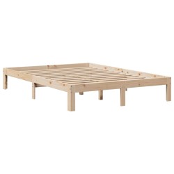 Lit bibliothèque sans matelas 120x200 cm bois de pin massif 