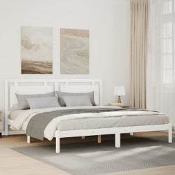 Cadre de lit extra long sans matelas 180x210 cm bois massif 