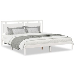 Cadre de lit extra long sans matelas 180x210 cm bois massif 