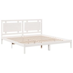 Cadre de lit extra long sans matelas 180x210 cm bois massif 