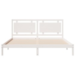 Cadre de lit extra long sans matelas 180x210 cm bois massif 