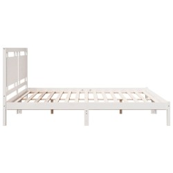 Cadre de lit extra long sans matelas 180x210 cm bois massif 