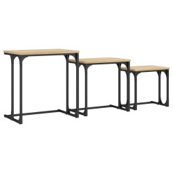 Tables basses gigognes 3 pcs chêne sonoma bois d'ingénierie 