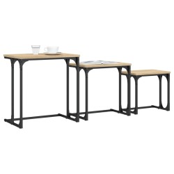 Tables basses gigognes 3 pcs chêne sonoma bois d'ingénierie 