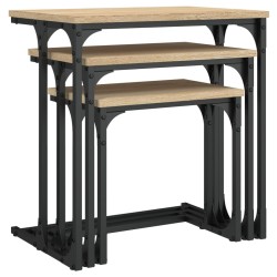 Tables basses gigognes 3 pcs chêne sonoma bois d'ingénierie 