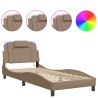 Cadre de lit avec LED sans matelas cappuccino 90x200 cm 