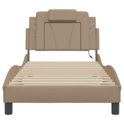 Cadre de lit avec LED sans matelas cappuccino 90x200 cm 