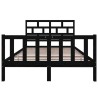 Cadre de lit sans matelas noir bois de pin massif 