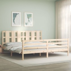Cadre de lit sans matelas bois massif 