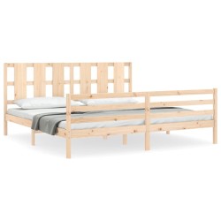 Cadre de lit sans matelas bois massif 