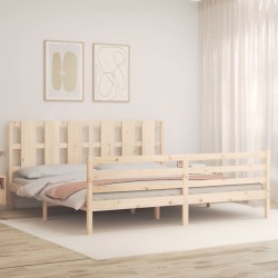Cadre de lit sans matelas bois massif 