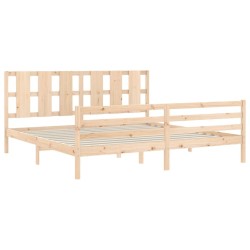 Cadre de lit sans matelas bois massif 